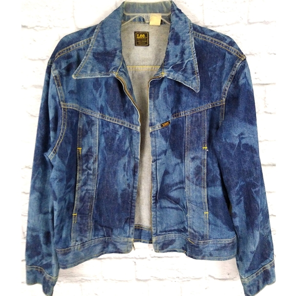 Lee Jackets & Blazers - Vtg Lee Sanforized Tie Dye Acid Wash Jean Jacket L